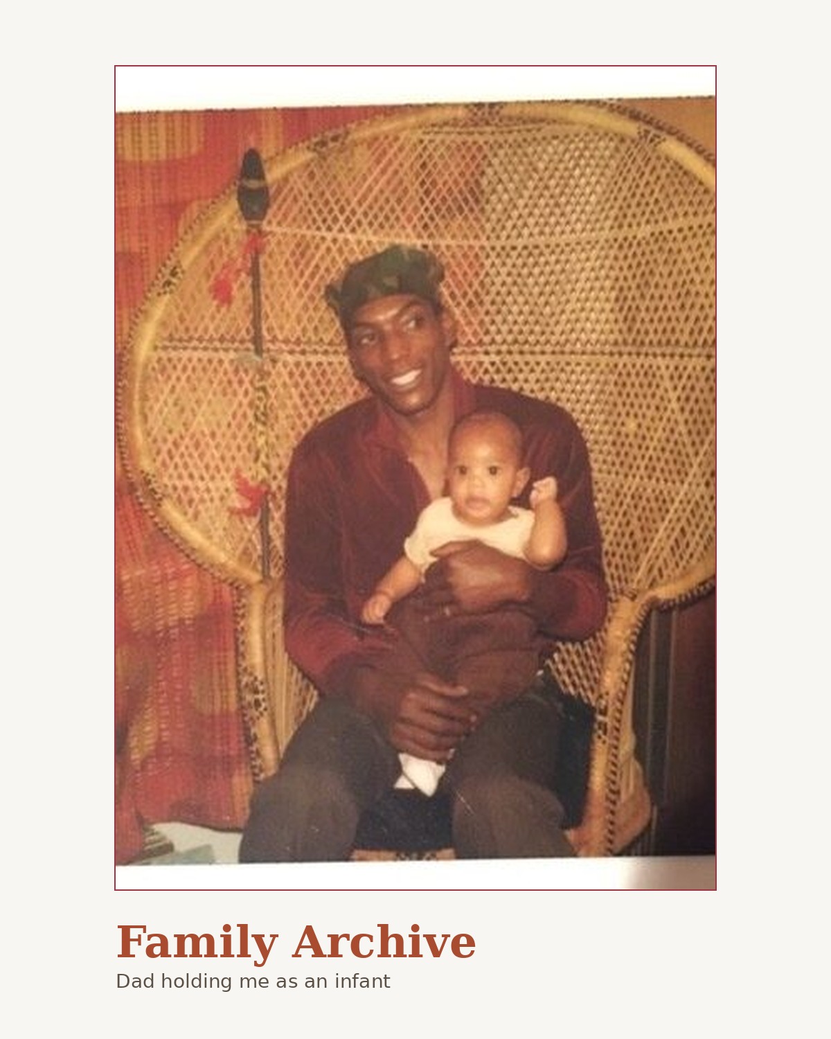 Family Archive: Dad holding Takkeem as an infant